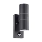 Eglo Wandlamp Riga 5 Staal Antraciet Up & Down 2W 250lm - 830 Warm Wit | IP44 - Bewegingssensor